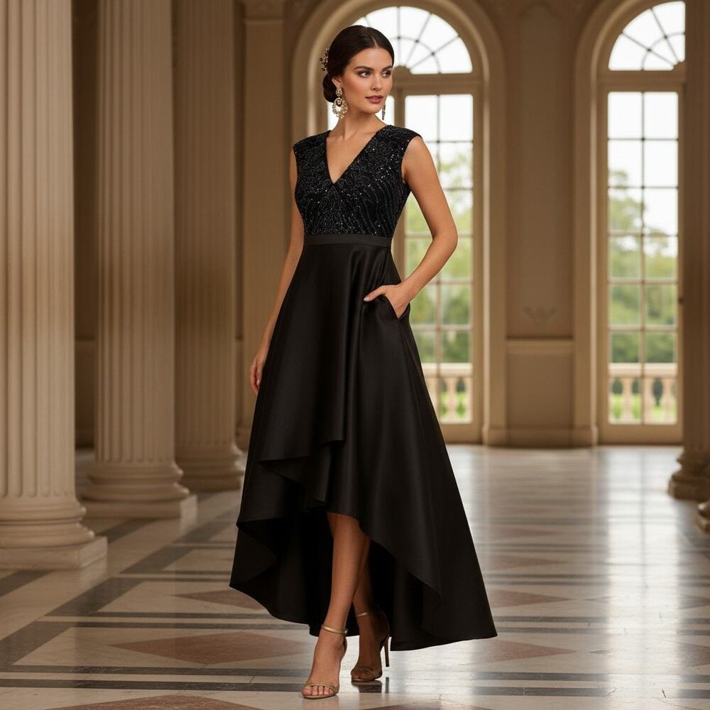 G-37 Adrianna Papell Size 0 – Navy Black – NWT – Style AP1E212371